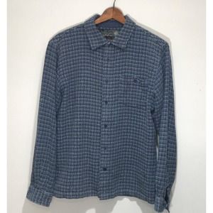 prAna Mens 100% Cotton Long Sleeve Blue Shirt Size Large